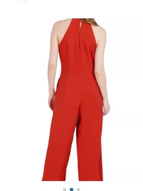 julia jordan Red Halter-Neck Wide-Leg Jumpsuit
